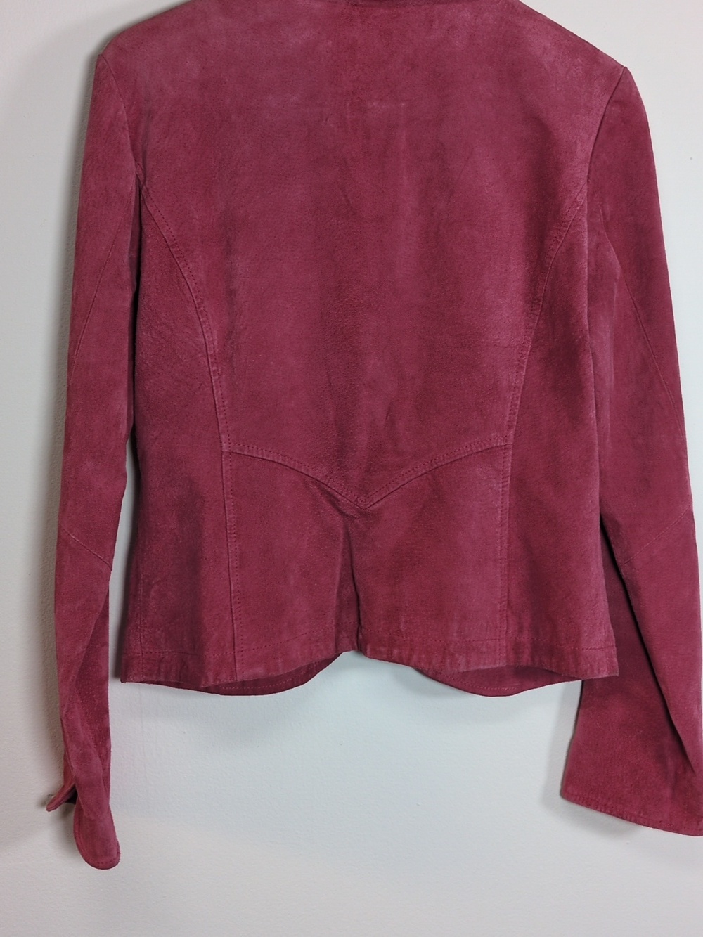 Vintage 90s Bright Pink Suede Blazer Jacket, Size Small - Picture 10 of 10